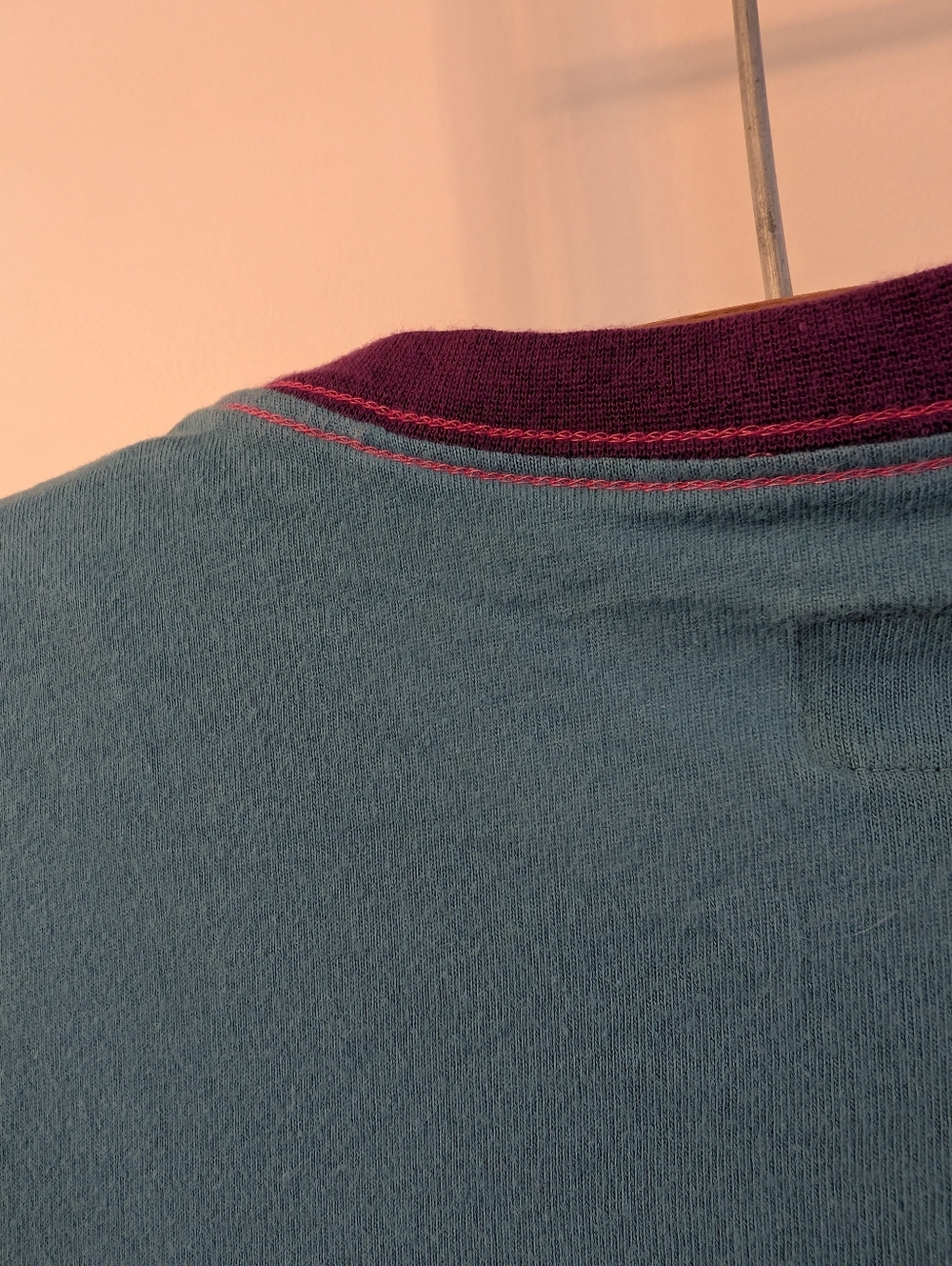 Vintage 90s/Y2K (UNISEX) - Adidas Trefoil Crew Tee - Purple, Pink & Teal - Picture 7 of 8